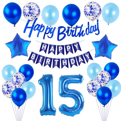 Luftballons 15 .Geburtstag Deko Junge blau Folien ballon 15 Geburtstag Deko Junge geburtstagsdeko 15 jahre geburtstag dekoration Junge, deko 15. Geburtstag Junge deko girlande 15 Geburtstag banner Luftballons 15 .Geburtstag Deko Junge blau Folien ballon 15 Geburtstag Deko Junge geburtstagsdeko 15 jahre geburtstag dekoration Junge, deko 15. Geburtstag Junge deko girlande 15 Geburtstag banner von Hongyantech