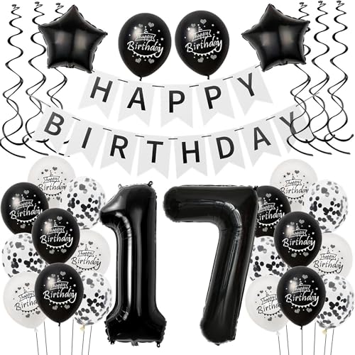 Luftballons 17 Geburtstag Dekoration mädchen Junge Schwarz weiß, deko 17. Geburtstag für mädchen,17 mädchen Geburtstagsdeko 17 jahre Junge Schwarz, Ballon 17. geburtstag mädchen deko weiß Luftballons 17 Geburtstag Dekoration mädchen Junge Schwarz weiß, deko 17. Geburtstag für mädchen,17 mädchen Geburtstagsdeko 17 jahre Junge Schwarz, Ballon 17. geburtstag mädchen deko weiß von Hongyantech