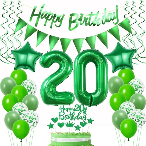 Luftballons 20. Geburtstag Mann Frauen Grün, Geburtstagsdeko 20 Jahre Mann, Ballon 20. Geburtstag Frau deko, Grün Riesen Folienballon Zahl 20, Happy 20th Birthday Deko 20.Geburtstag Männer Frau Luftballons 20. Geburtstag Mann Frauen Grün, Geburtstagsdeko 20 Jahre Mann, Ballon 20. Geburtstag Frau deko, Grün Riesen Folienballon Zahl 20, Happy 20th Birthday Deko 20.Geburtstag Männer Frau von Hongyantech
