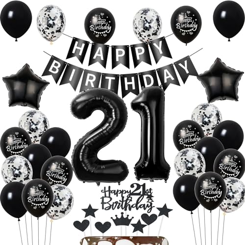 Luftballons 21 Geburtstag Dekoration,Schwarz Tortendeko Geburtstag 21 Jahre Mann,deko 21. Geburtstag frauen Männer,Tortendeko 21. Geburtstag Mann frau,Geburtstagsdeko 21 Jahre frauen Schwarz Luftballons 21 Geburtstag Dekoration,Schwarz Tortendeko Geburtstag 21 Jahre Mann,deko 21. Geburtstag frauen Männer,Tortendeko 21. Geburtstag Mann frau,Geburtstagsdeko 21 Jahre frauen Schwarz von Hongyantech