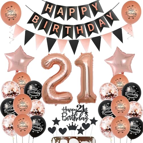 Luftballons 21 Geburtstag deko Frauen Schwarz rosegold ,ballon 21.Geburtstag deko für Frauen,deko 21 Geburtstag Frauen Tortendeko 21.geburtstag Frauen ,Geburtstagsdeko 21 jahre Frau Dekoration Luftballons 21 Geburtstag deko Frauen Schwarz rosegold ,ballon 21.Geburtstag deko für Frauen,deko 21 Geburtstag Frauen Tortendeko 21.geburtstag Frauen ,Geburtstagsdeko 21 jahre Frau Dekoration von Hongyantech
