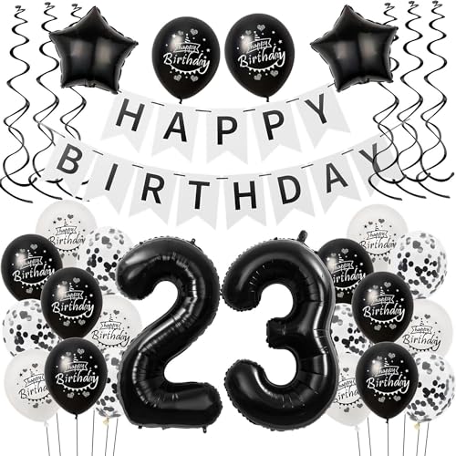 Luftballons 23 Geburtstag Dekoration Frauen Mann Schwarz weiß, deko 23. Geburtstag für Frauen Mann,23 Frau Geburtstagsdeko 23 jahre Männer Schwarz , Ballon 23. geburtstag Frauen deko weiß Luftballons 23 Geburtstag Dekoration Frauen Mann Schwarz weiß, deko 23. Geburtstag für Frauen Mann,23 Frau Geburtstagsdeko 23 jahre Männer Schwarz , Ballon 23. geburtstag Frauen deko weiß von Hongyantech