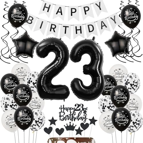 Luftballons 23 Geburtstag Dekoration frauen Mann Schwarz weiß, deko 23. Geburtstag frauen,Tortendeko 23 Geburtstag frauen,Geburtstagsdeko 23 jahre Männer Schwarz Ballon 23. geburtstag frau Luftballons 23 Geburtstag Dekoration frauen Mann Schwarz weiß, deko 23. Geburtstag frauen,Tortendeko 23 Geburtstag frauen,Geburtstagsdeko 23 jahre Männer Schwarz Ballon 23. geburtstag frau von Hongyantech