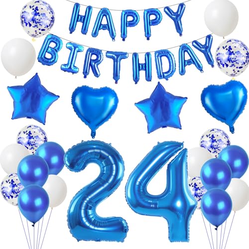 Luftballons 24. Geburtstags deko Mann blau set, Geburtstagsdeko 24 jahre Geburtstag Dekoration Mann blau,Folien ballons 24 Geburtstag deko banner,girlande deko 24. geburtstag Mann deko Luftballons 24. Geburtstags deko Mann blau set, Geburtstagsdeko 24 jahre Geburtstag Dekoration Mann blau,Folien ballons 24 Geburtstag deko banner,girlande deko 24. geburtstag Mann deko von Hongyantech