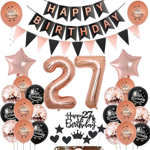 Luftballons 27 Geburtstag deko Frauen Schwarz rosegold ,ballon 27.Geburtstag deko für Frauen,deko 27 Geburtstag Frauen Tortendeko 27.geburtstag Frauen ,Geburtstagsdeko 27 jahre Frau Dekoration Luftballons 27 Geburtstag deko Frauen Schwarz rosegold ,ballon 27.Geburtstag deko für Frauen,deko 27 Geburtstag Frauen Tortendeko 27.geburtstag Frauen ,Geburtstagsdeko 27 jahre Frau Dekoration von Hongyantech
