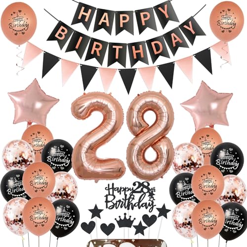 Luftballons 28 Geburtstag deko Frauen Schwarz rosegold ,ballon 28.Geburtstag deko für Frauen,deko 28 Geburtstag Frauen Tortendeko 28.geburtstag Frauen ,Geburtstagsdeko 28 jahre Frau Dekoration Luftballons 28 Geburtstag deko Frauen Schwarz rosegold ,ballon 28.Geburtstag deko für Frauen,deko 28 Geburtstag Frauen Tortendeko 28.geburtstag Frauen ,Geburtstagsdeko 28 jahre Frau Dekoration von Hongyantech