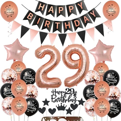 Luftballons 29 Geburtstag deko Frauen Schwarz rosegold ,ballon 29.Geburtstag deko für Frauen,deko 29 Geburtstag Frauen Tortendeko 29.geburtstag Frauen ,Geburtstagsdeko 29 jahre Frau Dekoration Luftballons 29 Geburtstag deko Frauen Schwarz rosegold ,ballon 29.Geburtstag deko für Frauen,deko 29 Geburtstag Frauen Tortendeko 29.geburtstag Frauen ,Geburtstagsdeko 29 jahre Frau Dekoration von Hongyantech