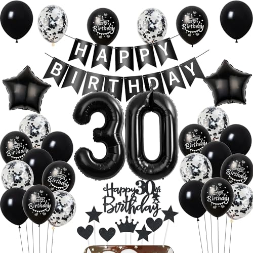 Luftballons 30 Geburtstag Dekoration,Schwarz Tortendeko Geburtstag 30 Jahre Mann,deko 30. frauen Männer,Tortendeko 30. Mann frau,Geburtstagsdeko 30 Jahre frauen Schwarz Luftballons 30 Geburtstag Dekoration,Schwarz Tortendeko Geburtstag 30 Jahre Mann,deko 30. frauen Männer,Tortendeko 30. Mann frau,Geburtstagsdeko 30 Jahre frauen Schwarz von Hongyantech