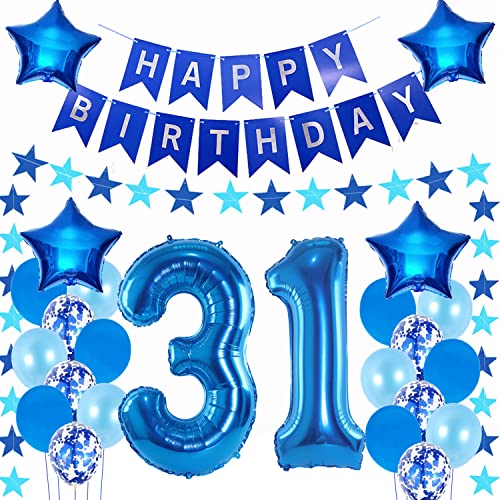 Luftballons 31. geburtstag mann deko blau,Geburtstagsdeko 31 jahre mann,Folienballon 31 Geburtstag Dekoration männer,deko 31. Geburtstag Mann Deko blau,geburtstags banner 31 geburtstag deko Mann von Hongyantech