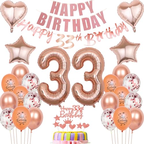 Luftballons 33 Geburtstag Dekoration Frau Ballon Deko 33. Geburtstag Frauen rosegold Geburtstagsdeko 33 jahre Frau Geburtstag Tortendeko 33.geburtstag Frauen birthday Party Deko 33 Geburtstag Luftballons 33 Geburtstag Dekoration Frau Ballon Deko 33. Geburtstag Frauen rosegold Geburtstagsdeko 33 jahre Frau Geburtstag Tortendeko 33.geburtstag Frauen birthday Party Deko 33 Geburtstag von Hongyantech