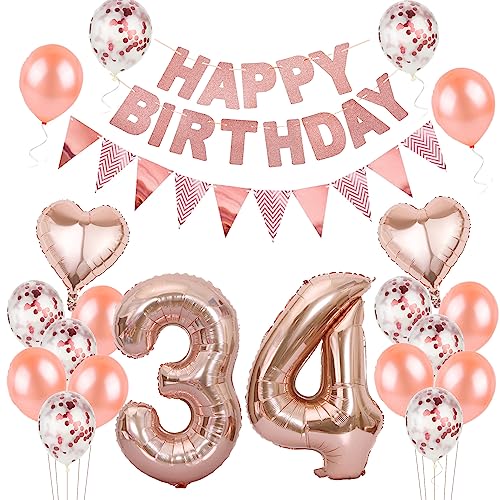 Luftballons 34. geburtstag Frauen deko rosegold,Geburtstagsdeko 34 jahre Frauen,ballons 34 Geburtstag Dekoration,deko 34. Geburtstag Frauen Deko rosegold,geburtstags banner 34 geburtstag deko Luftballons 34. geburtstag Frauen deko rosegold,Geburtstagsdeko 34 jahre Frauen,ballons 34 Geburtstag Dekoration,deko 34. Geburtstag Frauen Deko rosegold,geburtstags banner 34 geburtstag deko von Hongyantech