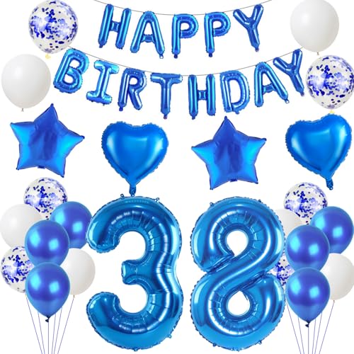Luftballons 38. Geburtstags deko Mann blau set, Geburtstagsdeko 38 jahre Geburtstag Dekoration Mann blau,Folien ballons 38 Geburtstag deko banner,girlande deko 38. geburtstag Mann deko Luftballons 38. Geburtstags deko Mann blau set, Geburtstagsdeko 38 jahre Geburtstag Dekoration Mann blau,Folien ballons 38 Geburtstag deko banner,girlande deko 38. geburtstag Mann deko von Hongyantech