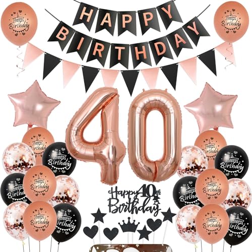 Luftballons 40 Geburtstag deko Frauen Schwarz rosegold,ballon 40.Geburtstag deko für Frauen,deko 40 Geburtstag Frauen Tortendeko 40.geburtstag Frauen,Geburtstagsdeko 40 jahre Frau Dekoration Luftballons 40 Geburtstag deko Frauen Schwarz rosegold,ballon 40.Geburtstag deko für Frauen,deko 40 Geburtstag Frauen Tortendeko 40.geburtstag Frauen,Geburtstagsdeko 40 jahre Frau Dekoration von Hongyantech