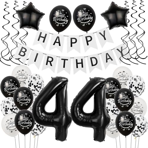 Luftballons 44 Geburtstag Dekoration Frauen Mann Schwarz weiß, deko 44. Geburtstag für Frauen Mann,44 Frau Geburtstagsdeko 44 jahre Männer Schwarz, Ballon 44. geburtstag Frauen deko weiß Luftballons 44 Geburtstag Dekoration Frauen Mann Schwarz weiß, deko 44. Geburtstag für Frauen Mann,44 Frau Geburtstagsdeko 44 jahre Männer Schwarz, Ballon 44. geburtstag Frauen deko weiß von Hongyantech
