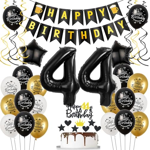 Luftballons 44. Geburtstag Schwarz Golden, Geburtstagsdeko 44 Jahre Mann Frauen, Ballon 44. Geburtstag, Folienballon Zahl 44, deko 44. geburtstag Frauen, Schwarz Tortendeko 44 Geburtstag Mann Deko Luftballons 44. Geburtstag Schwarz Golden, Geburtstagsdeko 44 Jahre Mann Frauen, Ballon 44. Geburtstag, Folienballon Zahl 44, deko 44. geburtstag Frauen, Schwarz Tortendeko 44 Geburtstag Mann Deko von Hongyantech