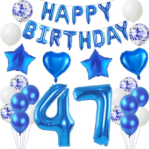 Luftballons 47. Geburtstags deko Mann blau set, Geburtstagsdeko 47 jahre Geburtstag Dekoration Mann blau,Folien ballons 47 Geburtstag deko banner,girlande deko 47. geburtstag Mann deko Luftballons 47. Geburtstags deko Mann blau set, Geburtstagsdeko 47 jahre Geburtstag Dekoration Mann blau,Folien ballons 47 Geburtstag deko banner,girlande deko 47. geburtstag Mann deko von Hongyantech