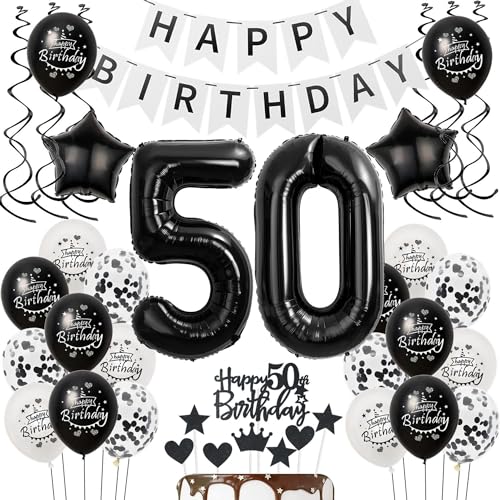 Luftballons 50 Geburtstag Dekoration frauen Mann Schwarz weiß, deko 50. Geburtstag frauen,Tortendeko 50 Geburtstag frauen ,Geburtstagsdeko 50 jahre Männer Schwarz Ballon 50. geburtstag frau Luftballons 50 Geburtstag Dekoration frauen Mann Schwarz weiß, deko 50. Geburtstag frauen,Tortendeko 50 Geburtstag frauen ,Geburtstagsdeko 50 jahre Männer Schwarz Ballon 50. geburtstag frau von Hongyantech
