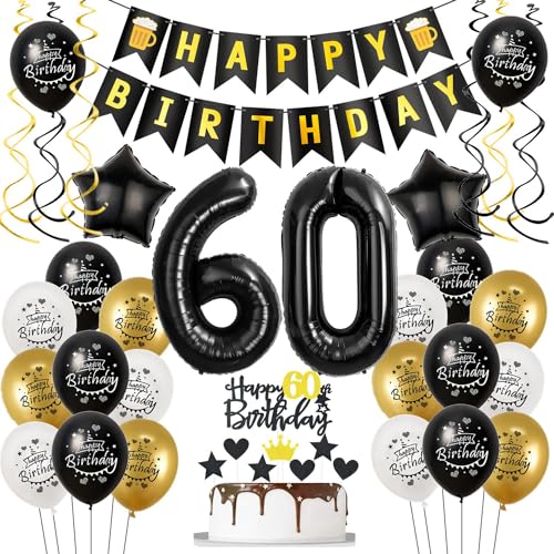 Luftballons 60. Geburtstag Schwarz Golden, Geburtstagsdeko 60 Jahre Mann Frauen, Ballon 60. Geburtstag, Folienballon Zahl 60, deko 60. geburtstag Frauen, Schwarz Tortendeko 60 Geburtstag Mann Deko Luftballons 60. Geburtstag Schwarz Golden, Geburtstagsdeko 60 Jahre Mann Frauen, Ballon 60. Geburtstag, Folienballon Zahl 60, deko 60. geburtstag Frauen, Schwarz Tortendeko 60 Geburtstag Mann Deko von Hongyantech