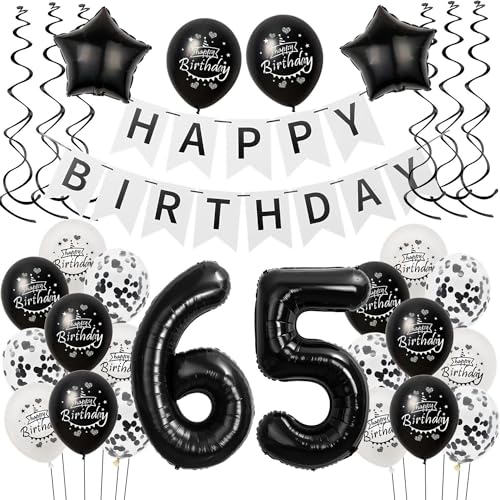 Luftballons 65 Geburtstag Dekoration Frauen Mann Schwarz weiß, deko 65. Geburtstag für Frauen Mann,65 Frau Geburtstagsdeko 65 jahre Männer Schwarz , Ballon 65. geburtstag Frauen deko weiß Luftballons 65 Geburtstag Dekoration Frauen Mann Schwarz weiß, deko 65. Geburtstag für Frauen Mann,65 Frau Geburtstagsdeko 65 jahre Männer Schwarz , Ballon 65. geburtstag Frauen deko weiß von Hongyantech