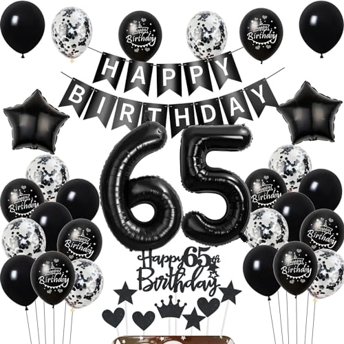 Luftballons 65 Geburtstag Dekoration,Schwarz Tortendeko Geburtstag 65 Jahre Mann,deko 65. frauen Männer,Tortendeko 65. Mann frau,Geburtstagsdeko 65 Jahre frauen Schwarz Luftballons 65 Geburtstag Dekoration,Schwarz Tortendeko Geburtstag 65 Jahre Mann,deko 65. frauen Männer,Tortendeko 65. Mann frau,Geburtstagsdeko 65 Jahre frauen Schwarz von Hongyantech