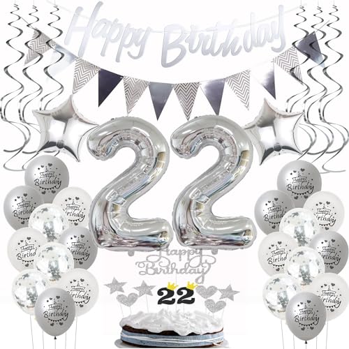 Silber Geburtstagsdeko 22 Jahre Frau Mann,ballon 22 Geburtstag Frauen Deko, Luftballons 22. Geburtstag Deko Frau silber ,Party Deko 22. Geburtstag Männer Tortendeko 22 Geburtstag Frau Mann deko Silber Geburtstagsdeko 22 Jahre Frau Mann,ballon 22 Geburtstag Frauen Deko, Luftballons 22. Geburtstag Deko Frau silber ,Party Deko 22. Geburtstag Männer Tortendeko 22 Geburtstag Frau Mann deko von Hongyantech