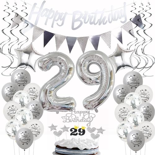 Silber Geburtstagsdeko 29 Jahre Frau Mann,ballon 29 Geburtstag Frauen Deko, Luftballons 29. Geburtstag Deko Frau silber,Party Deko 29. Geburtstag Männer Tortendeko 29 Geburtstag Frau Mann deko Silber Geburtstagsdeko 29 Jahre Frau Mann,ballon 29 Geburtstag Frauen Deko, Luftballons 29. Geburtstag Deko Frau silber,Party Deko 29. Geburtstag Männer Tortendeko 29 Geburtstag Frau Mann deko von Hongyantech