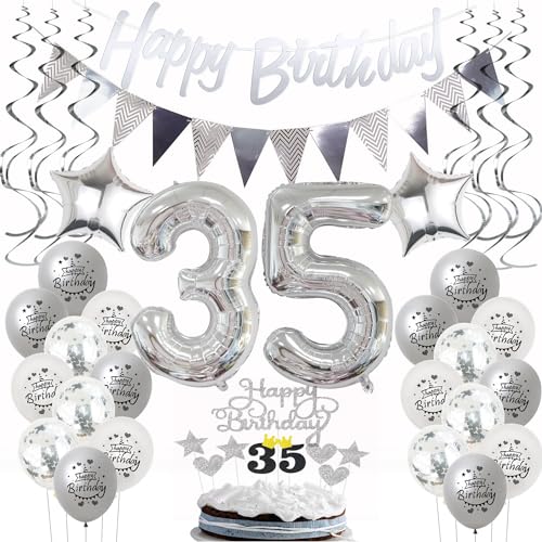 Silber Geburtstagsdeko 35 Jahre Frau Mann,ballon 35 Geburtstag Frauen Deko, Luftballons 35. Geburtstag Deko Frau silber,Party Deko 35. Geburtstag Männer Tortendeko 35 Geburtstag Frau Mann deko Silber Geburtstagsdeko 35 Jahre Frau Mann,ballon 35 Geburtstag Frauen Deko, Luftballons 35. Geburtstag Deko Frau silber,Party Deko 35. Geburtstag Männer Tortendeko 35 Geburtstag Frau Mann deko von Hongyantech