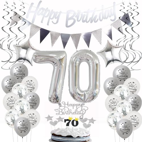 Silber Geburtstagsdeko 70 Jahre Frau Mann,ballon 70 Geburtstag Frauen Deko, Luftballons 70. Geburtstag Deko Frau silber ,Party Deko 70. Geburtstag Männer Tortendeko 70 Geburtstag Frau Mann deko Silber Geburtstagsdeko 70 Jahre Frau Mann,ballon 70 Geburtstag Frauen Deko, Luftballons 70. Geburtstag Deko Frau silber ,Party Deko 70. Geburtstag Männer Tortendeko 70 Geburtstag Frau Mann deko von Hongyantech