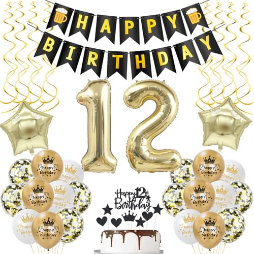deko 12. geburtstag mädchen Junge deko Schwarz gold ballon 12. geburtstag Junge,deko 12 geburtstag Junge luftballon 12.geburtstag deko Junge geburtstagsdeko 12 jahre Geburtstag Deko Junge Mädchen deko 12. geburtstag mädchen Junge deko Schwarz gold ballon 12. geburtstag Junge,deko 12 geburtstag Junge luftballon 12.geburtstag deko Junge geburtstagsdeko 12 jahre Geburtstag Deko Junge Mädchen von Hongyantech