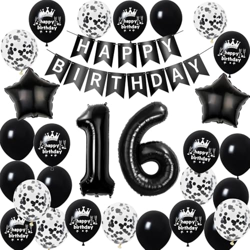 deko 16. geburtstag mädchen Junge deko Schwarz ballon 16. geburtstag mädchen deko luftballon 16. geburtstag deko Schwarz 16 Geburtstag girlande banner geburtstagsdeko 16 jahre Junge dekoration deko 16. geburtstag mädchen Junge deko Schwarz ballon 16. geburtstag mädchen deko luftballon 16. geburtstag deko Schwarz 16 Geburtstag girlande banner geburtstagsdeko 16 jahre Junge dekoration von Hongyantech
