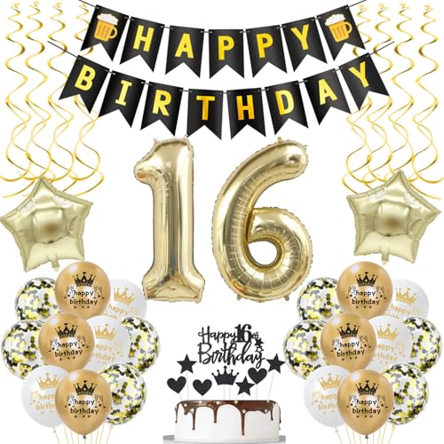 deko 16. geburtstag mädchen Junge deko Schwarz gold ballon 16. geburtstag Junge,deko 16 geburtstag Junge luftballon 16.geburtstag deko Junge geburtstagsdeko 16 jahre Geburtstag Deko Junge Mädchen deko 16. geburtstag mädchen Junge deko Schwarz gold ballon 16. geburtstag Junge,deko 16 geburtstag Junge luftballon 16.geburtstag deko Junge geburtstagsdeko 16 jahre Geburtstag Deko Junge Mädchen von Hongyantech