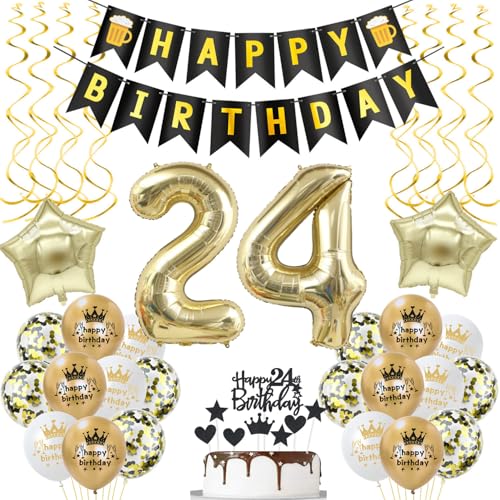 deko 24. geburtstag Frauen Mann deko Schwarz gold ballon 24. geburtstag Mann,deko 24 Schwarz luftballon 24. geburtstagsdeko 24 jahre Geburtstag Deko Männer Frau deko 24. geburtstag Frauen Mann deko Schwarz gold ballon 24. geburtstag Mann,deko 24 Schwarz luftballon 24. geburtstagsdeko 24 jahre Geburtstag Deko Männer Frau von Hongyantech