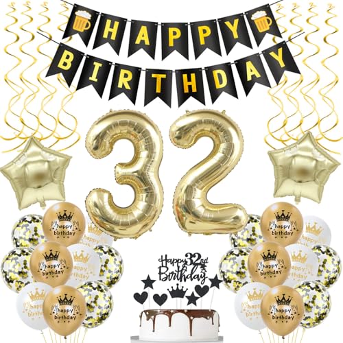 deko 32. geburtstag Frauen Mann deko Schwarz gold ballon 32. geburtstag Mann,deko 32 geburtstag Mann Schwarz luftballon 32.geburtstag deko Mann geburtstagsdeko 32 jahre Geburtstag Deko Männer Frau deko 32. geburtstag Frauen Mann deko Schwarz gold ballon 32. geburtstag Mann,deko 32 geburtstag Mann Schwarz luftballon 32.geburtstag deko Mann geburtstagsdeko 32 jahre Geburtstag Deko Männer Frau von Hongyantech