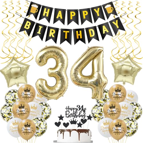 deko 34. geburtstag Frauen Mann deko Schwarz gold ballon 34. geburtstag Mann,deko 34 geburtstag Mann Schwarz luftballon 34.geburtstag deko Mann geburtstagsdeko 34 jahre Geburtstag Deko Männer Frau deko 34. geburtstag Frauen Mann deko Schwarz gold ballon 34. geburtstag Mann,deko 34 geburtstag Mann Schwarz luftballon 34.geburtstag deko Mann geburtstagsdeko 34 jahre Geburtstag Deko Männer Frau von Hongyantech
