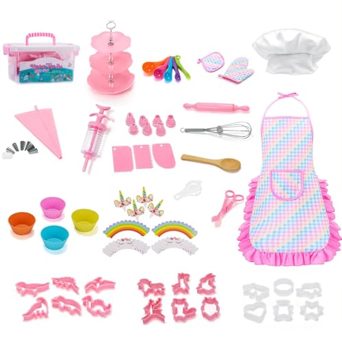 Honhoha Koch- und Backset für Kinder, Rollenspielspielzeug für die Küche | Koch- und Backspielzeugset für Kinder mit Aufbewahrungskoffer | 64-teiliges Backzubehör, Anzieh-Rollenspielspielzeug, Honhoha Koch- und Backset für Kinder, Rollenspielspielzeug für die Küche | Koch- und Backspielzeugset für Kinder mit Aufbewahrungskoffer | 64-teiliges Backzubehör, Anzieh-Rollenspielspielzeug, von Honhoha