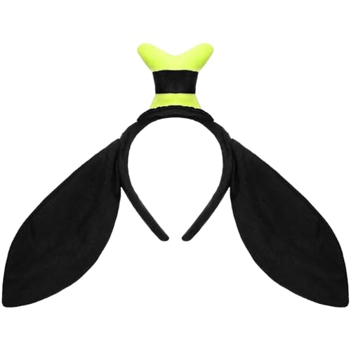 Haarreif mit langen Ohren für Hunde, Schlappohren, Haarband mit grünem Plüschhut für Halloween-Kostüm, Kopfbedeckung, Schwarz von Honic