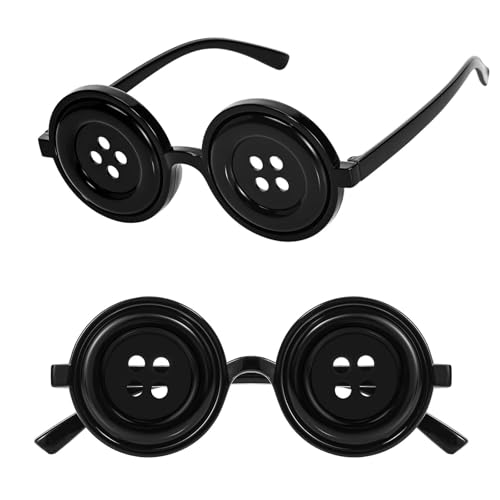 Honic Halloween-Brille mit Knopfleiste, Anime-Zubehör für Männer und Frauen, Cartoon-Charaktere, Cosplay, Schwarz, Standard von Honic