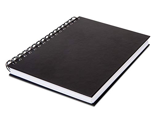 Honsell 30213 Skizzenbuch mit Spiralbindung Hardcover, DIN A3 Hochformat, 60 Blatt, 140 g/m, mattes Zeichenpapier, radierfest, säurefrei und alterungsbeständig, schwarz weiß von Honsell