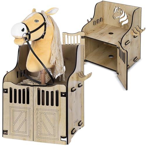 Hoofly Hobby Horse Stall Wandhalterung - Praktisches Hobby Horse Zubehör mit Türen, Stauraum & Haken/Idealer Pferdestall Hobby Horsing 1 Pferd/Wand Halterung für 1 Hobby Horse Steckenpferd Stall Hoofly Hobby Horse Stall Wandhalterung - Praktisches Hobby Horse Zubehör mit Türen, Stauraum & Haken/Idealer Pferdestall Hobby Horsing 1 Pferd/Wand Halterung für 1 Hobby Horse Steckenpferd Stall von Hoofly