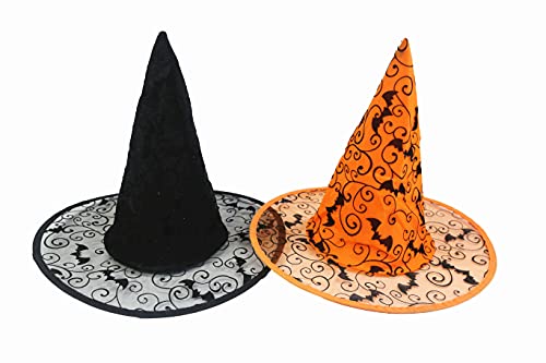 Hooin Halloween-Hexenhut. Packung mit 2 (Schwarz & Orange) von Hooin