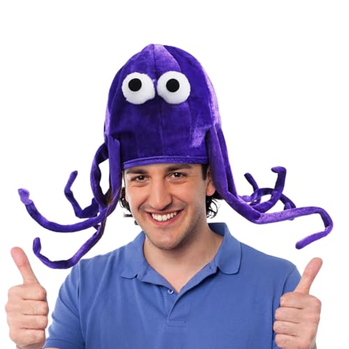 Hooin Oktopus-Kostümhut mit Drahtbügeln. Handgefertigter Oktopus-Kostüm-Partyhut. Kostüm-Kopfbedeckung in Erwachsenengröße. von Hooin
