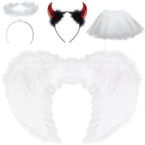 Hook Engelsflügel, Engel kostüm Damen und Heiligenschein, Engelsflügel Weiß,Federflügel Engel Weiss für Karneval Cosplay Party,Halloween Fasching Kostüme Engel Flügel Hook Engelsflügel, Engel kostüm Damen und Heiligenschein, Engelsflügel Weiß,Federflügel Engel Weiss für Karneval Cosplay Party,Halloween Fasching Kostüme Engel Flügel von Hook