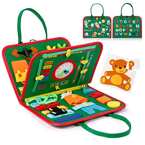 Hooku Busy Board ab 1 Jahr, Activity ab 2 Jahre, Montessori Spielzeug ab 3 Jahre, Sensorik Motorikspielzeug, Reise für Flugreisen Kleinkind, Baby Geschenk von Hooku