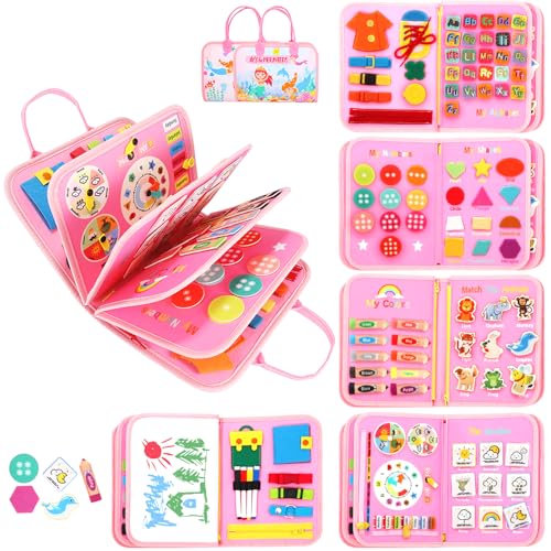 Hooku Busy Board für 3 Jahre, Montessori-Spielzeug für 3 Jahre, sensorisches Babyspielzeug für Kleinkinder 3, Feinmotorspielzeug, Kleinkind-Reisespielzeug, Kleinkind-Lernaktivitäten Hooku Busy Board für 3 Jahre, Montessori-Spielzeug für 3 Jahre, sensorisches Babyspielzeug für Kleinkinder 3, Feinmotorspielzeug, Kleinkind-Reisespielzeug, Kleinkind-Lernaktivitäten von Hooku