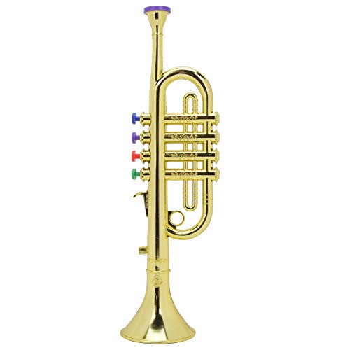 Kinder Wind und Messing Musikinstrumente, Kid Trompete Golden, beschichtet ABS Kinder Preshool Musik Spielzeug Geschenk Blasinstrument von Hopcd