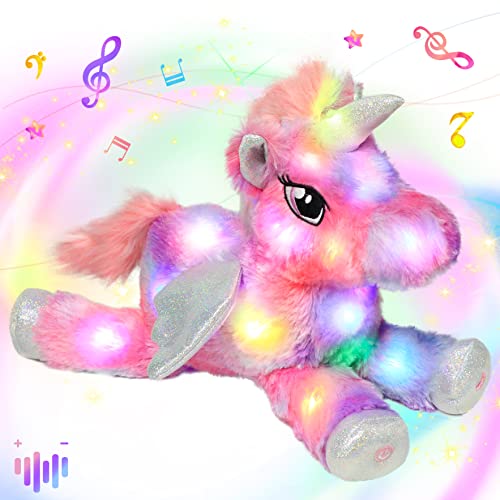 Hopearl Buntes LED-Musik-gefülltes Einhorn Beleuchtet Singendes Plüschspielzeug Verstellbare Lautstärke Wiegenlied Animiert Beruhigendes Geburtstagsfest Kinder Kleinkinder Mädchen, Regenbogen, 40 cm Hopearl Buntes LED-Musik-gefülltes Einhorn Beleuchtet Singendes Plüschspielzeug Verstellbare Lautstärke Wiegenlied Animiert Beruhigendes Geburtstagsfest Kinder Kleinkinder Mädchen, Regenbogen, 40 cm von Hopearl