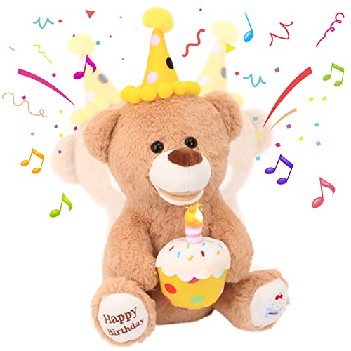 Hopearl Entzückender Happy Birthday Teddybär mit glühendem Cupcake Musikalische gefüllte Tier Bär Singen und Schütteln Plüsch Spielzeug Interaktive animierte Kinder Geschenke, Braun, 38cm Hopearl Entzückender Happy Birthday Teddybär mit glühendem Cupcake Musikalische gefüllte Tier Bär Singen und Schütteln Plüsch Spielzeug Interaktive animierte Kinder Geschenke, Braun, 38cm von Hopearl