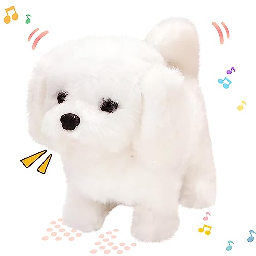 Hopearl Gehender Hund Bichon Interaktive elektronische Haustier Plüsch Spielzeug Welpe Woof und Bewegte Animierte Nodding Kopf Geschenke für Kleinkinder Geburtstag, weiß, 18cm Hopearl Gehender Hund Bichon Interaktive elektronische Haustier Plüsch Spielzeug Welpe Woof und Bewegte Animierte Nodding Kopf Geschenke für Kleinkinder Geburtstag, weiß, 18cm von Hopearl