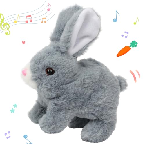 Hopearl Hopping Rabbit Interaktives elektronisches Haustier-Plüsch-Hasen-Spielzeug mit Geräuschen und Bewegungen animiertes Gehen Wackelohren zuckende Nase Geschenk für Kleinkinder, Geburtstag, 18cm Hopearl Hopping Rabbit Interaktives elektronisches Haustier-Plüsch-Hasen-Spielzeug mit Geräuschen und Bewegungen animiertes Gehen Wackelohren zuckende Nase Geschenk für Kleinkinder, Geburtstag, 18cm von Hopearl