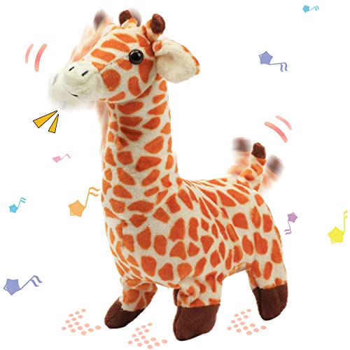 Hopearl Interaktives elektronisches Haustier-Jirafa-Spielzeug mit Geräuschen und Bewegungen, animierter Schwanz, Geschenk für Kleinkinder, Geburtstag, Braun, 23 cm von Hopearl